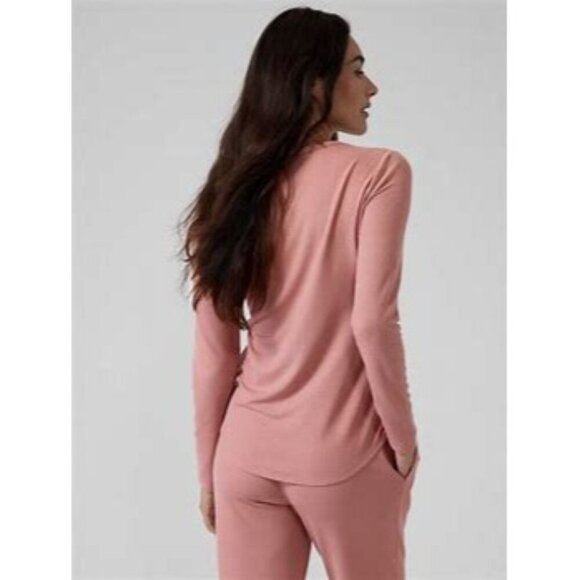 Athleta Wind Down Sleep Top in Pink Small - Picture 2 of 6